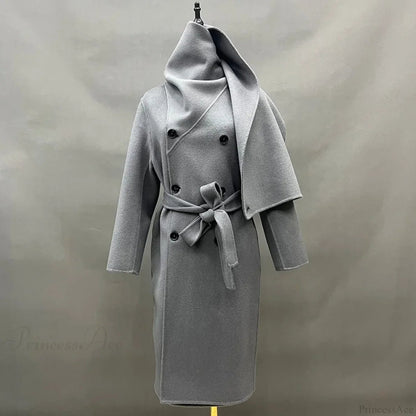 Handmade Cashmere Wool Belted Overcoat