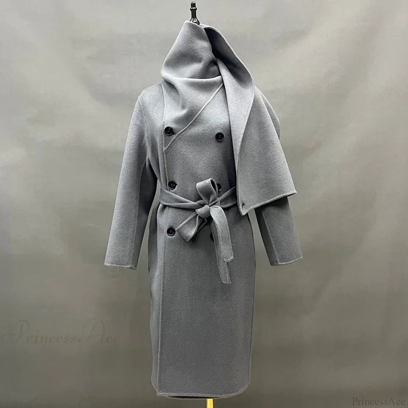 Handmade Cashmere Wool Belted Overcoat