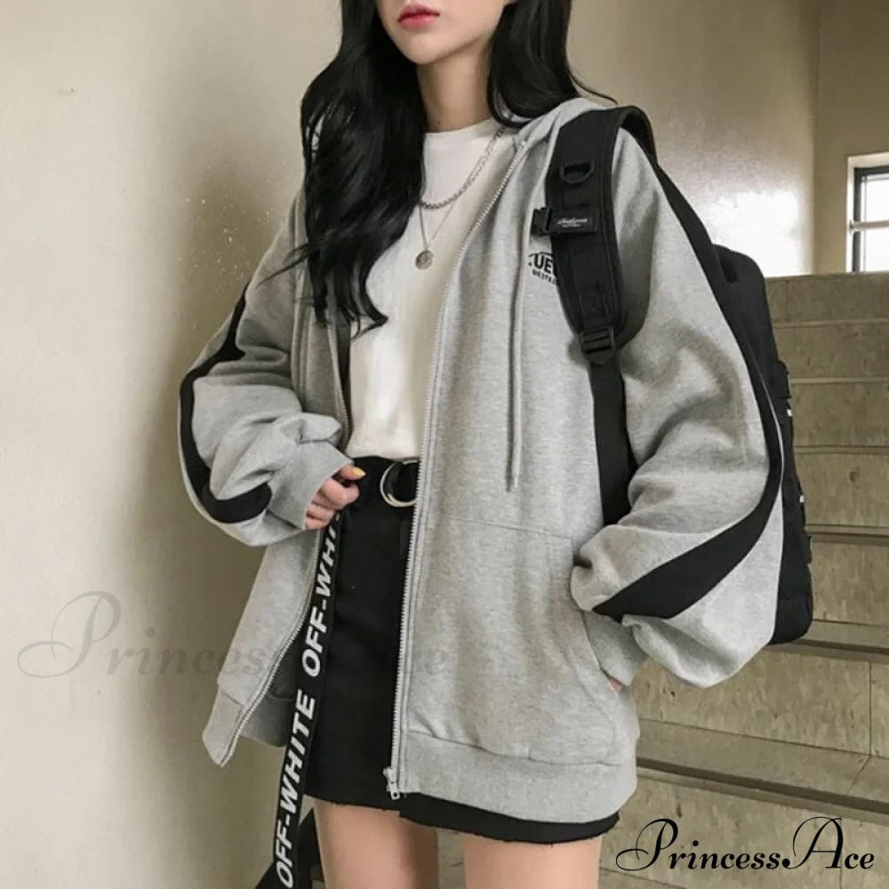 Harajuku Arm Long Hoodie Oversized - - - Fit Loose - Boyfriend Style Street Fleece Sweatshirt Material