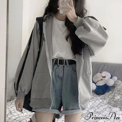 Harajuku Arm Long Hoodie Oversized - - - Fit Loose - Boyfriend Style Street Fleece Sweatshirt Material