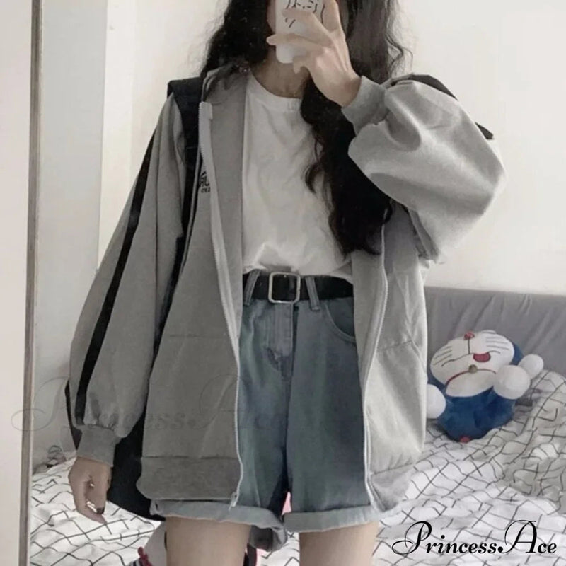 Harajuku Arm Long Hoodie Oversized - - - Fit Loose - Boyfriend Style Street Fleece Sweatshirt Material