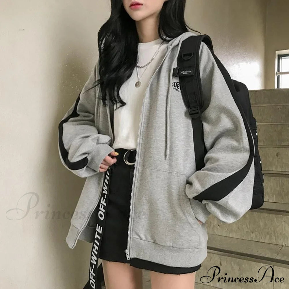 Harajuku Arm Long Hoodie Oversized - - - Fit Loose - Boyfriend Style Street Fleece Sweatshirt Material