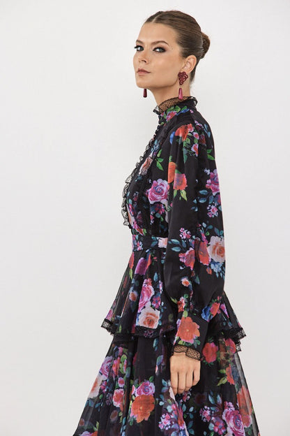 Hazel Tiered Chiffon Maxi Dress