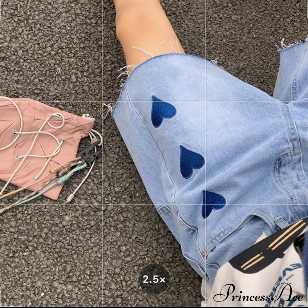 High Baggy Mom Wide Trousers Jeans Warm-season Leg Waist Denim Straight Pants