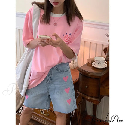 High Baggy Mom Wide Trousers Jeans Warm-season Leg Waist Denim Straight Pants