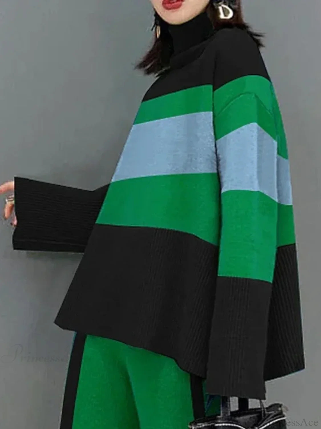 High Neck Flared Sleeves Sweater
