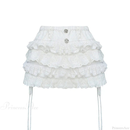 High Waist Cake Lace Skirt