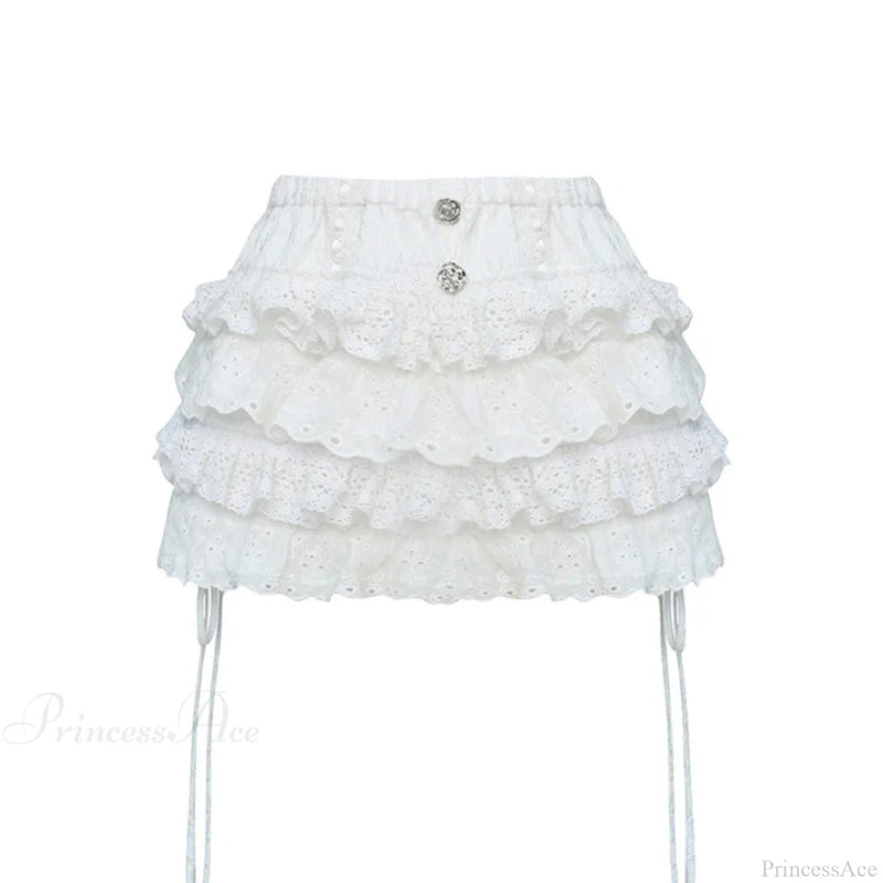 High Waist Cake Lace Skirt