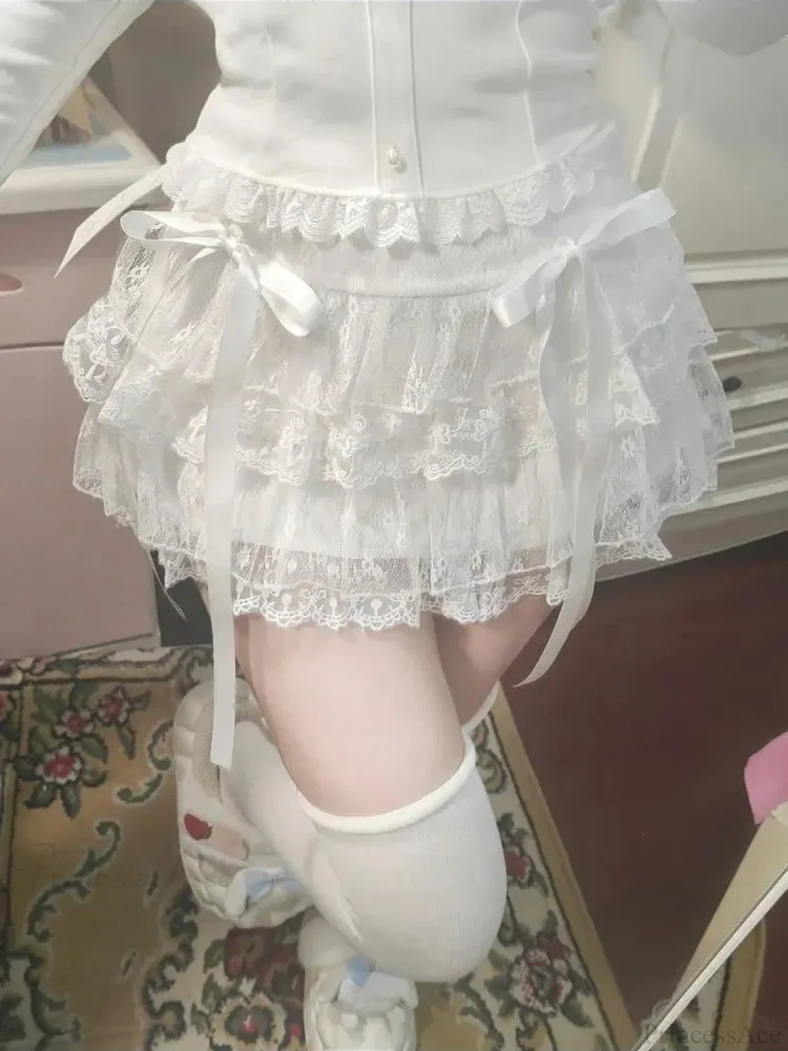 High Waist Cake Lace Skirt