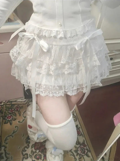 High Waist Cake Lace Skirt