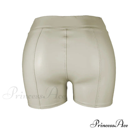 High Waist Faux Leather Shorts