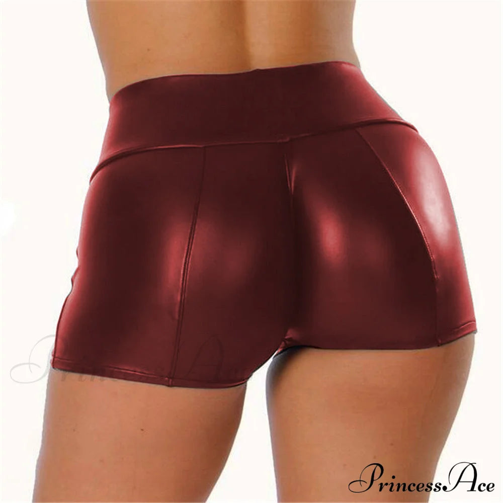 High Waist Faux Leather Shorts