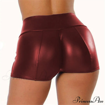 High Waist Faux Leather Shorts
