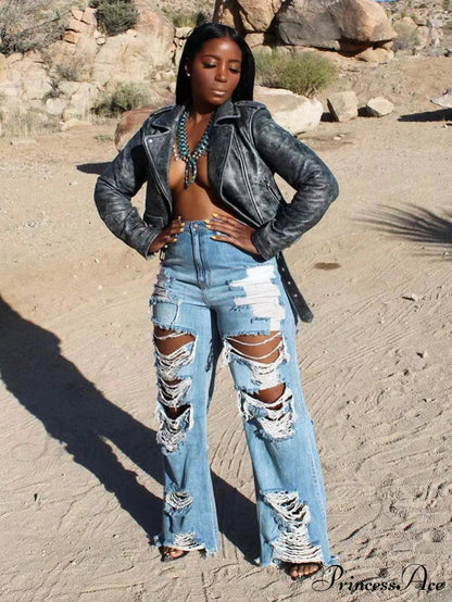 High Waist Graceful Pu Pants