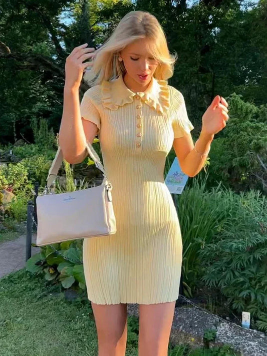 High-waist Knitted Mini Dress