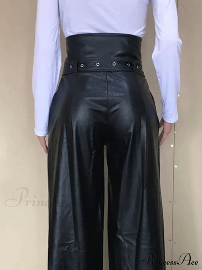 High Waist Pocket Straight Leg Pants
