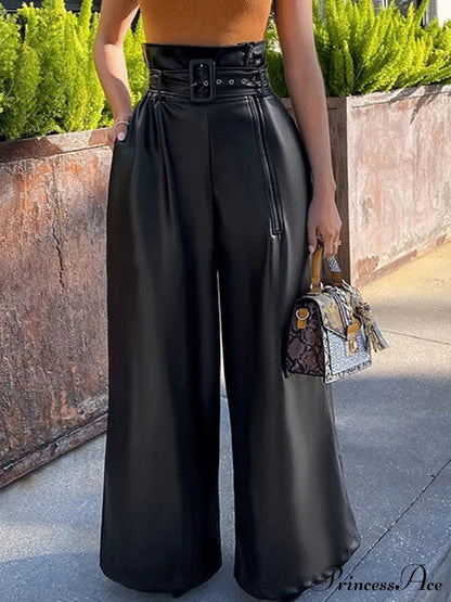 High Waist Pocket Straight Leg Pants