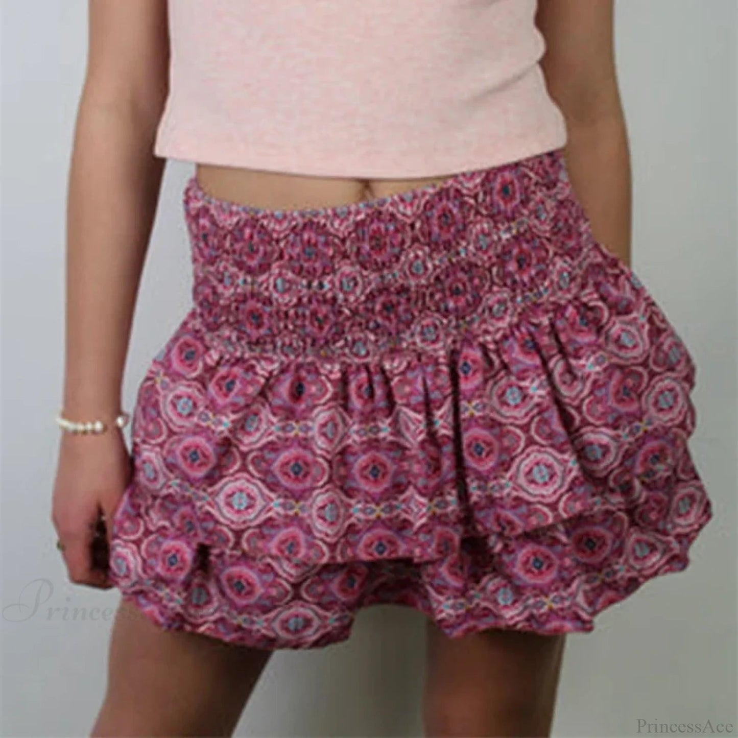 High Waist Ruffled Cottage Skirt