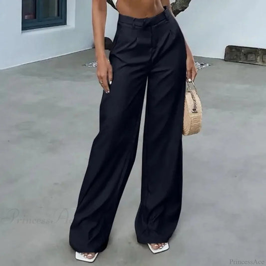 High Waist Tie Side Pleated Pants