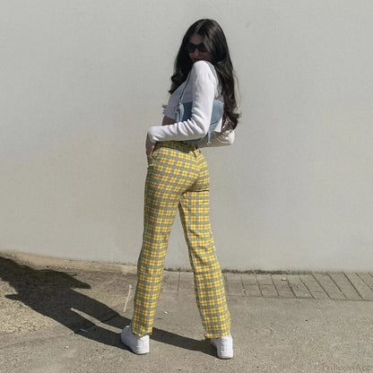 High-waisted Slimming Plaid Trend Pant