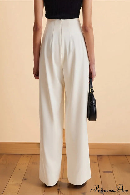 High-waisted Wide-leg Asymmetric Pants