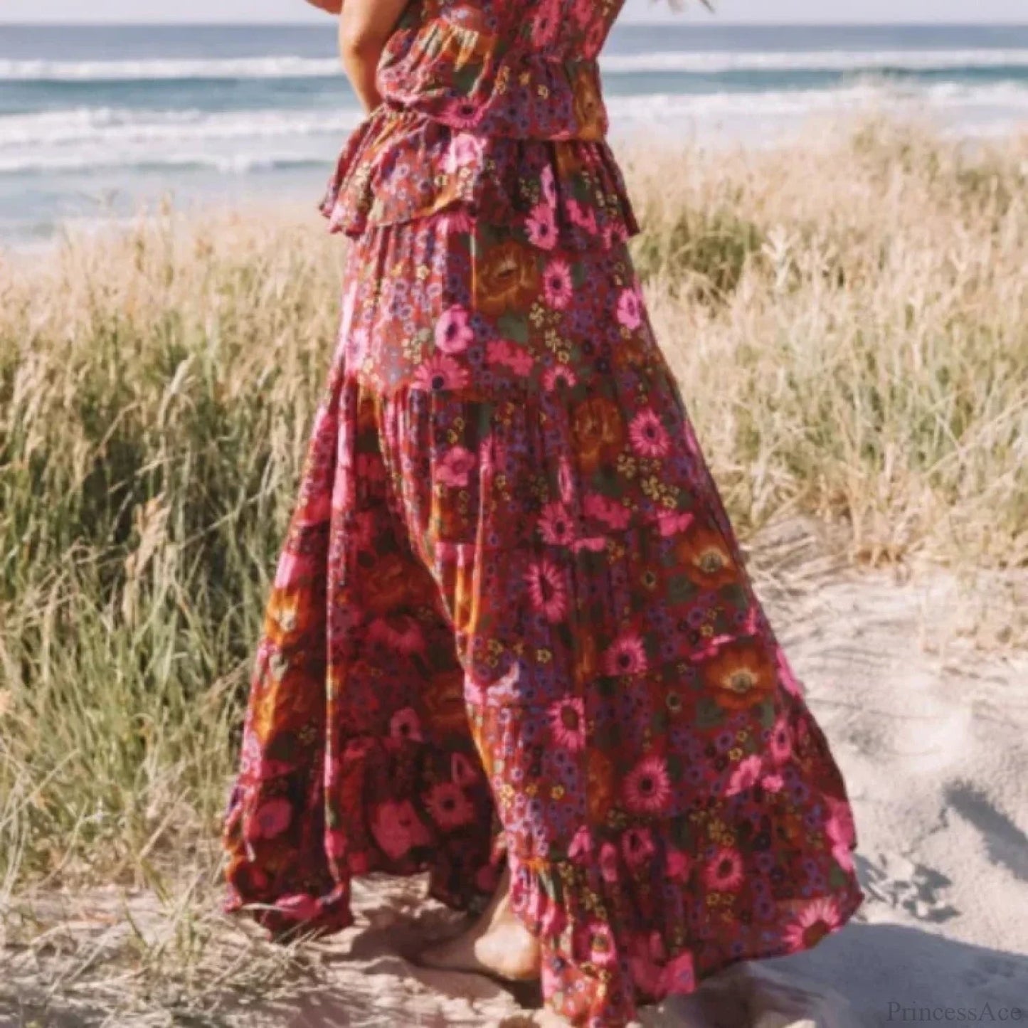 Hippie Beach Red A-line Skirt