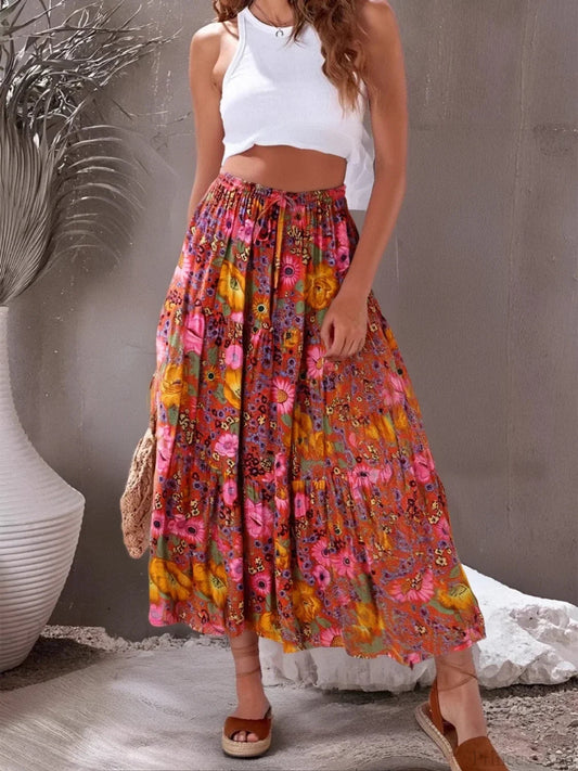 Hippie Beach Red A-line Skirt