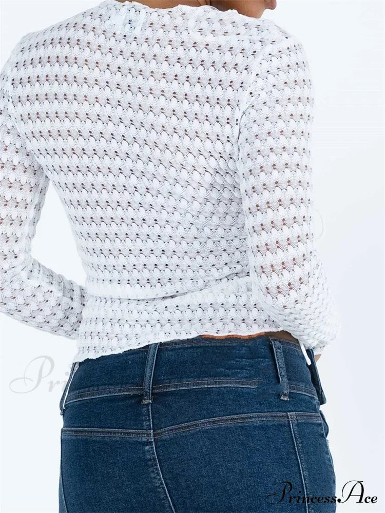 Hollow Out Irregular Hem Retro Ruched T-shirts