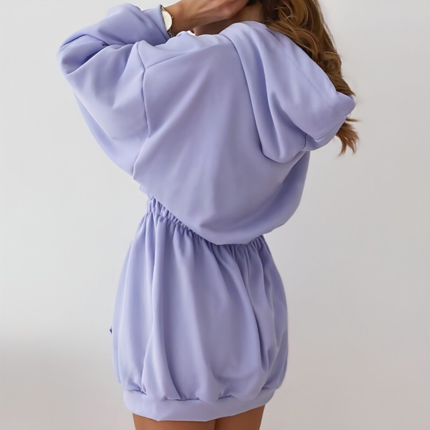Hooded Collar Sweatshirt Dress