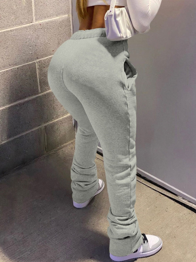 High Waist Heart Print Drawstring Sweatpants Ac2040
