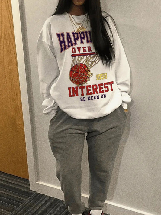 Basketball Letter Print Pants Set Ar7052