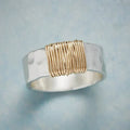 Golden Threads Silver Ring