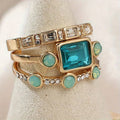 Silver Blue Crystal Ring