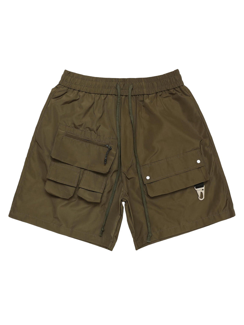 Multi-pocket Patchwork Cargo Shorts