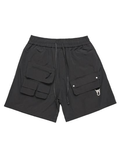 Multi-pocket Patchwork Cargo Shorts