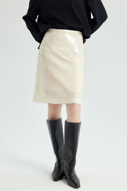Mona Sequin-embroidered Midi Skirt