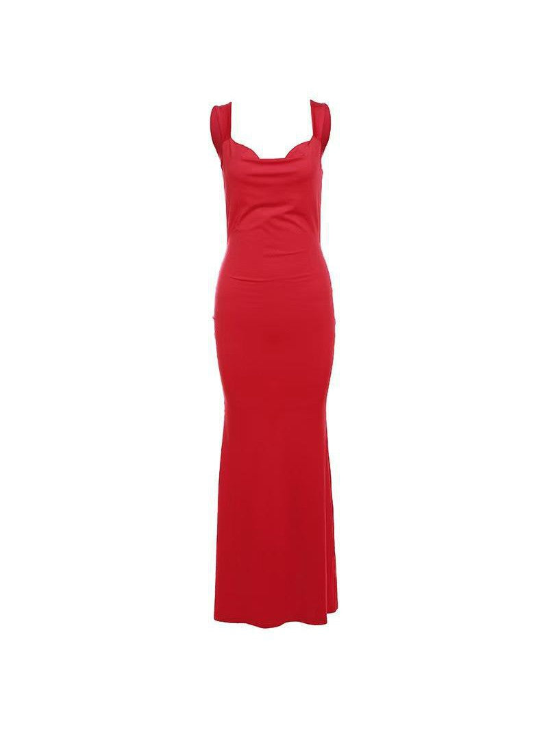 Bow Applique Backless Maxi Dress