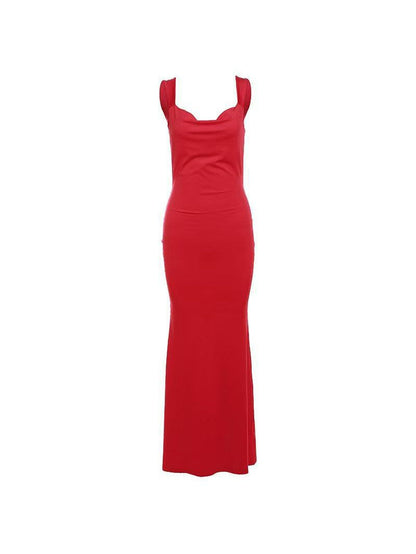 Bow Applique Backless Maxi Dress