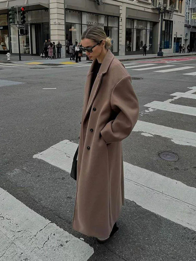 Violette Double-breasted Long Coat