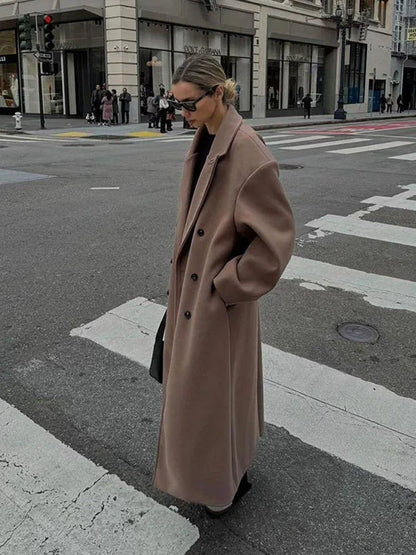 Violette Double-breasted Long Coat