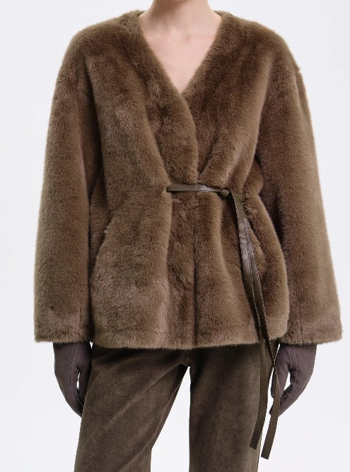 Talitha Plush Tie-waist Coat