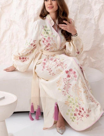 Cressida Lace Up Long Sleeve Maxi Dress