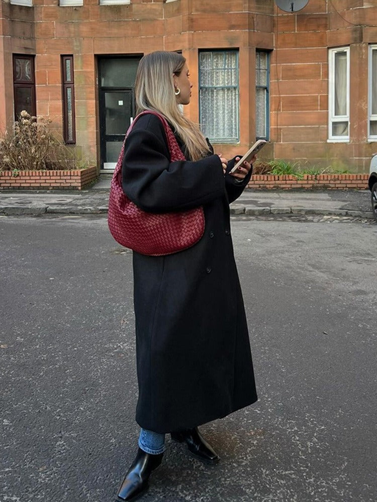 Violette Double-breasted Long Coat
