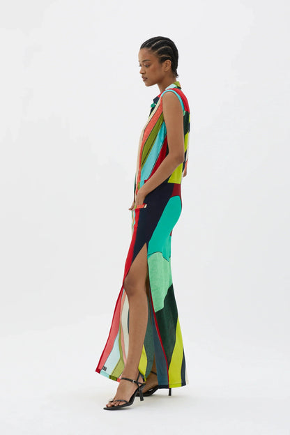 Calmar Printed Sleeveless Maxi Dress