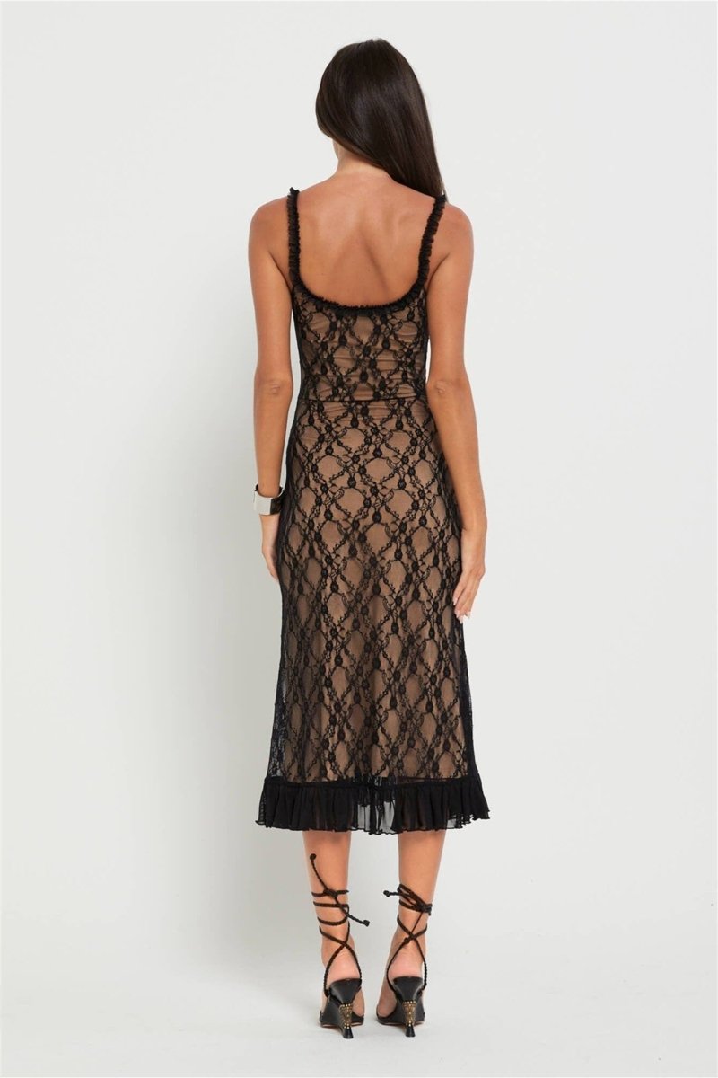 Ina Lace Ruffle Maxi Dress