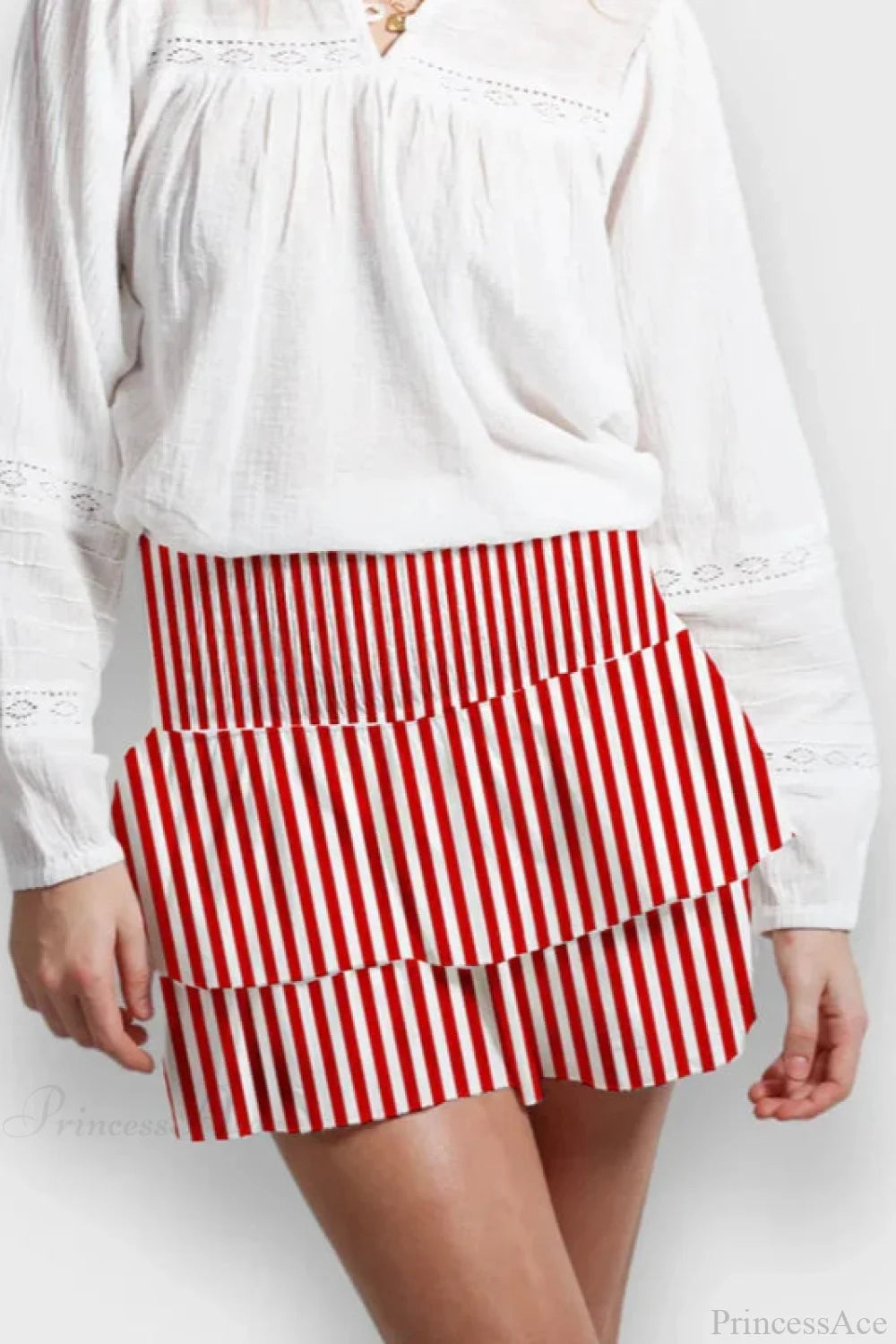 Indie Graphic Ruffle Pleated Skirt