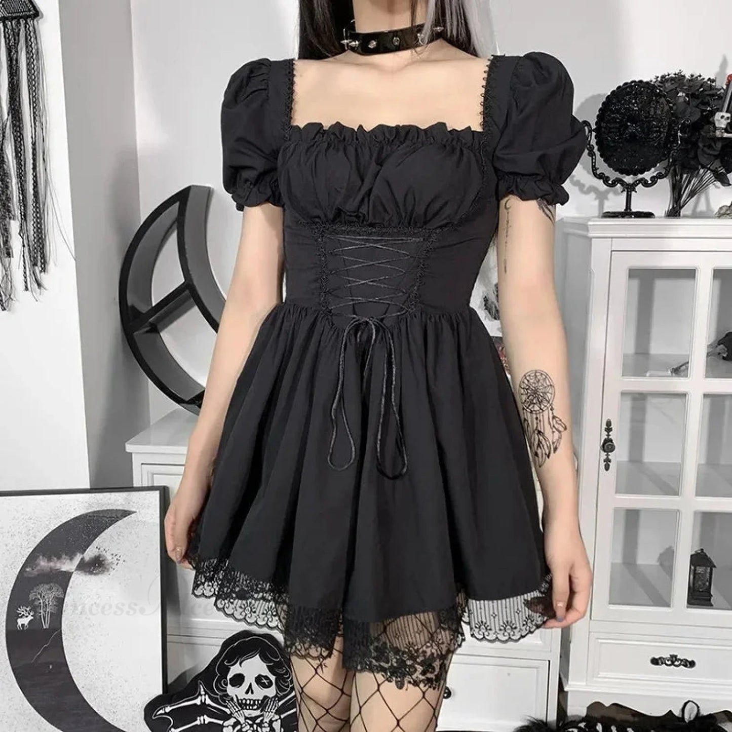 Ivory Lace Puff Small Dress