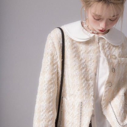 Porcelain Petal Collar Blouse