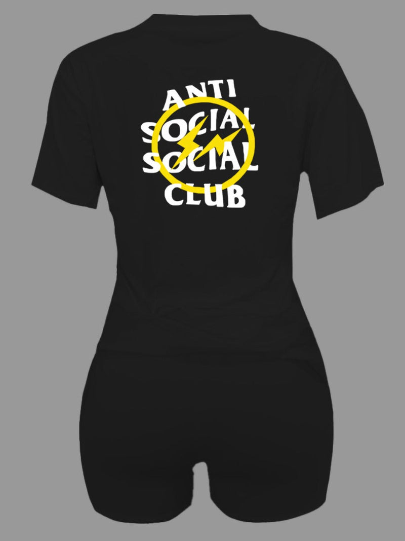 Anti Social Social Club Letter Print T-shirt Ar5013