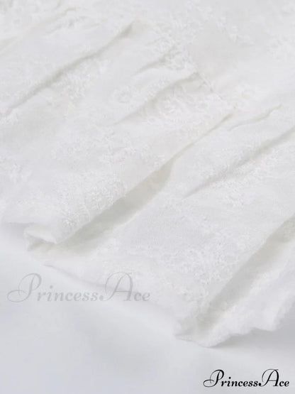 Jacquard Mesh Paneled White Mini Dress